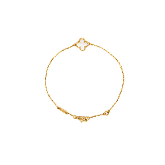 Van Cleef & Arpels Sweet Alhambra Bracelet White Mother-of-Pearl Yellow Gold