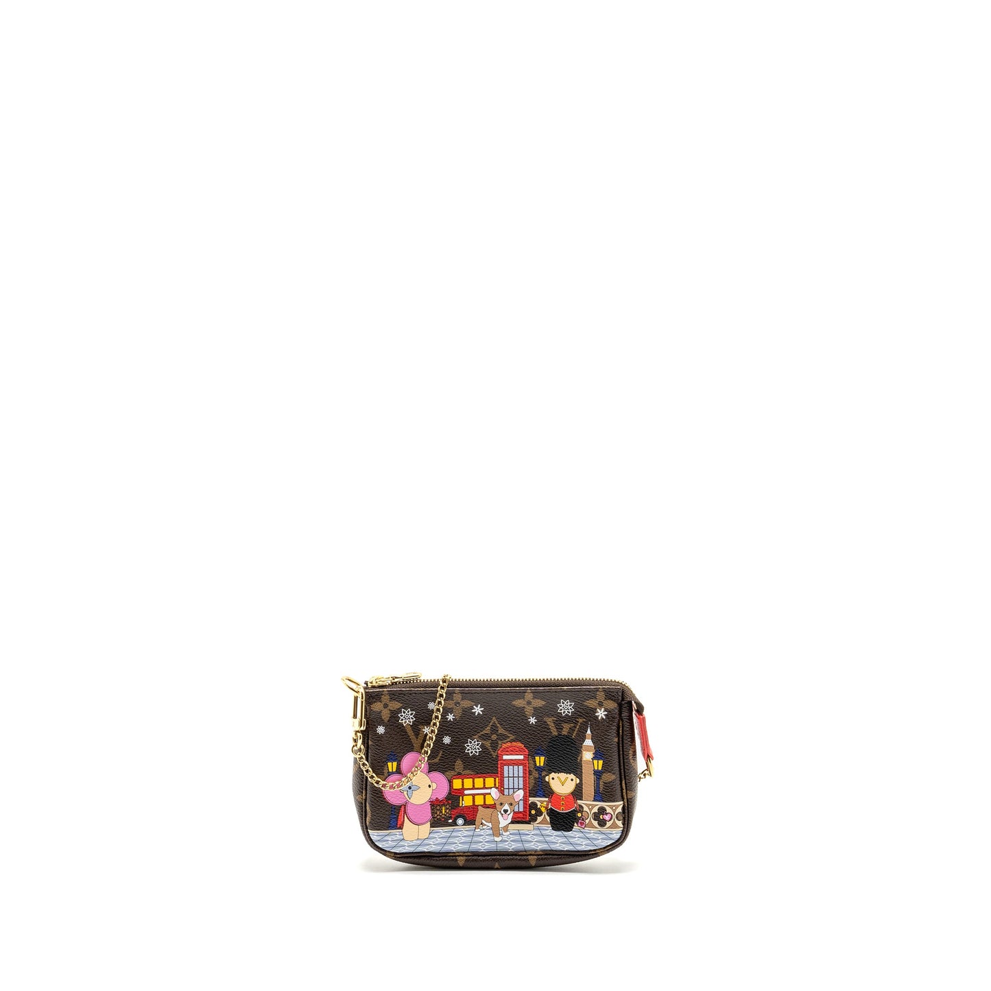 Louis Vuitton mini pochette accessories Vivienne holiday limited monogram canvas GHW