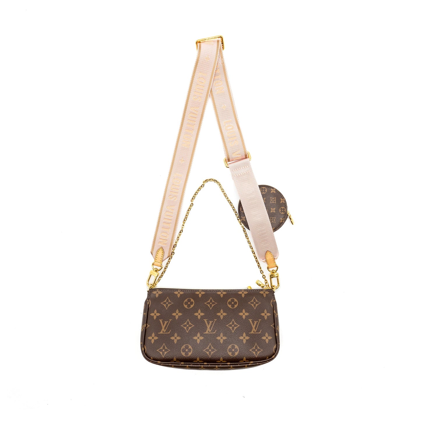 Louis Vuitton Multi Pochette Monogram Canvas Rose Clair GHW