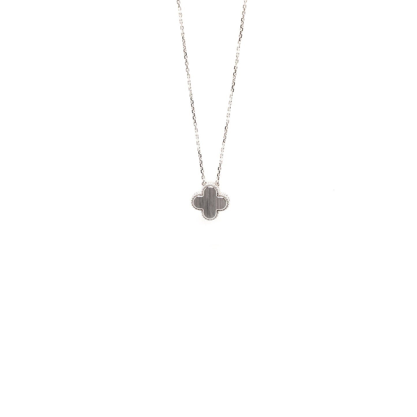 Van Cleef&Arpels 2022 Holiday Christmas Limited Vintage Alhambra Pendant White Gold