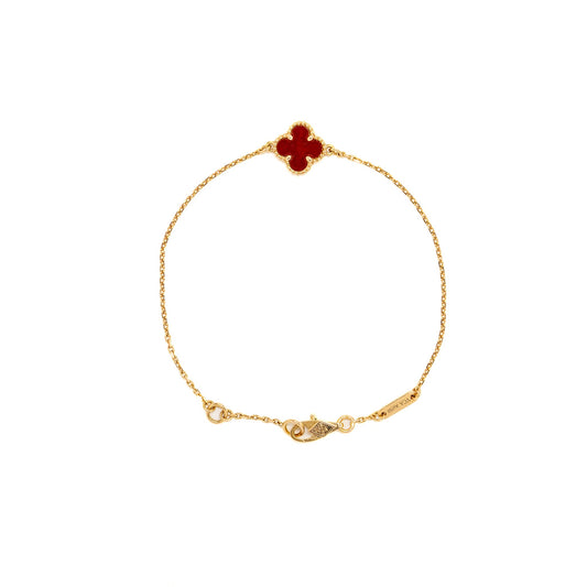 Van Cleef & Arpels Sweet Alhambra Bracelet 18K Rose Gold/ Carnelian