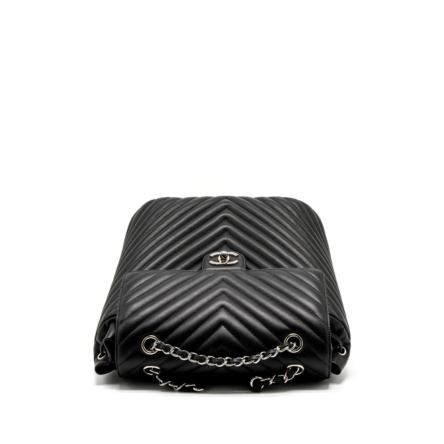 Chanel Urban Spirit Backpack Chevron Calfskin Black SHW