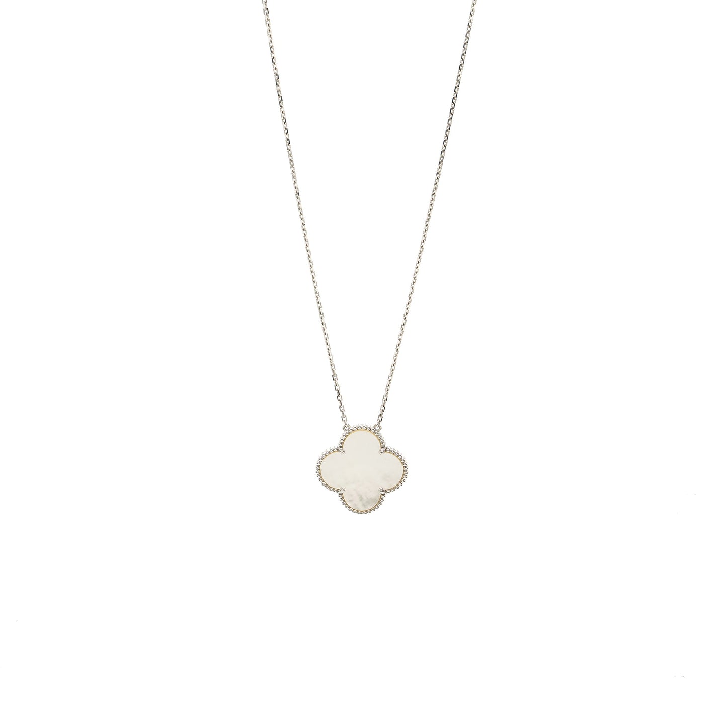 Van cleef and arpels magic Alhambra pendant 18k white gold / mother of pearl
