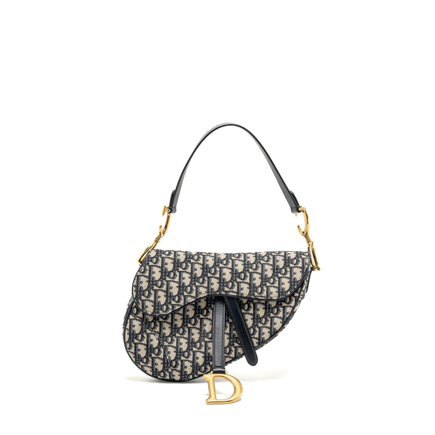 Luxury Dior Medium Saddle Bag Blue Luxury Dior Oblique Jacquard Canvas/Calfskin GHW