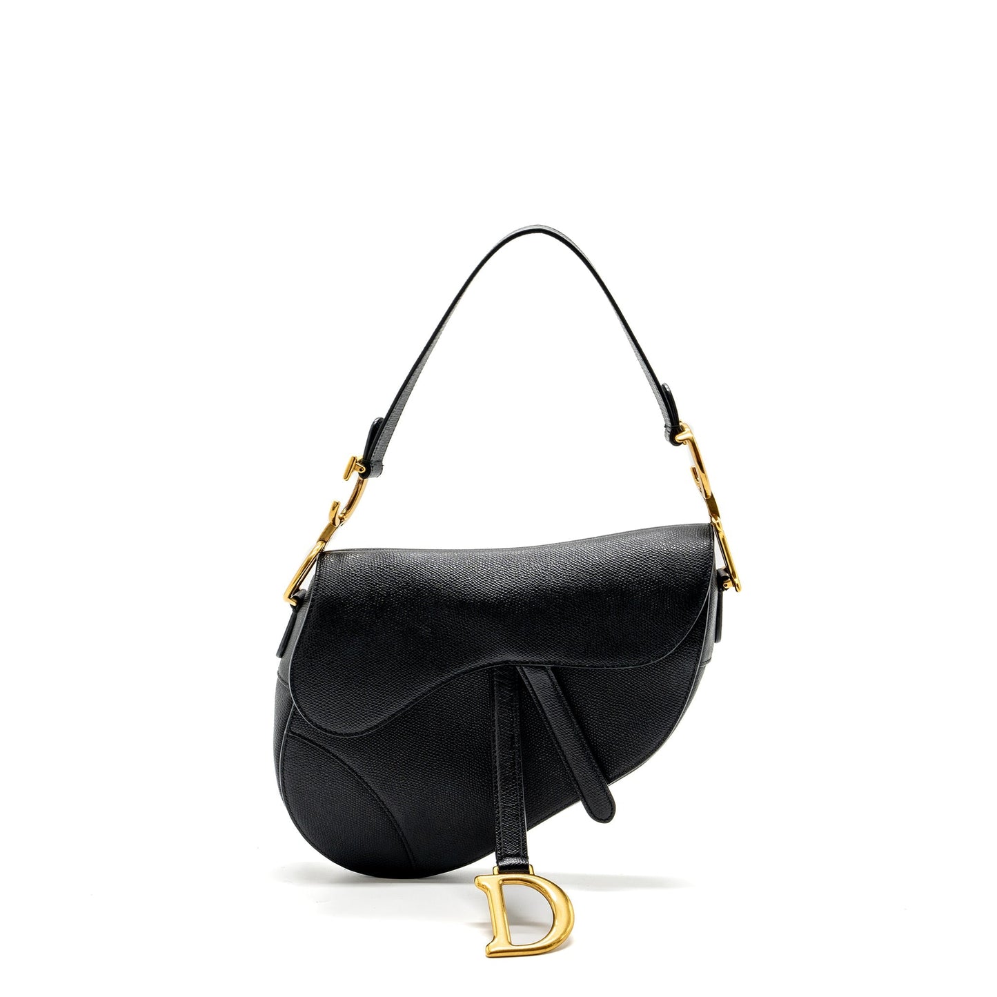 Luxury Dior Medium Saddle Bag Calfskin Black GHW