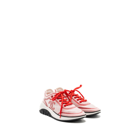 Chanel size 38.5 CC logo sneakers red/ white/ black