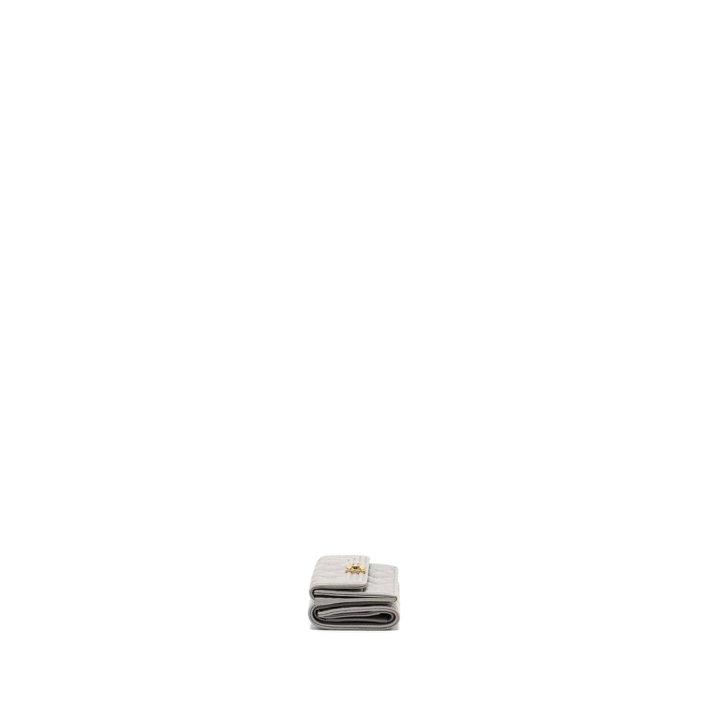 Chanel Compact Wallet Caviar Light Grey LGHW