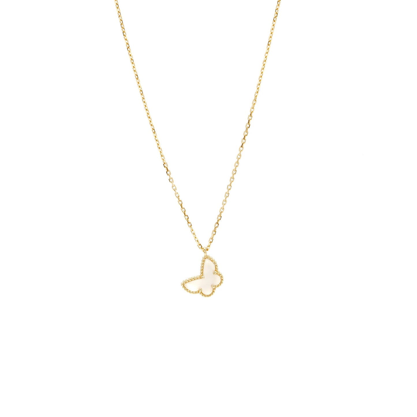 Van Cleef & Arpels Sweet Alhambra Butterfly Pendant Yellow Gold, White Mother-of-Pearl