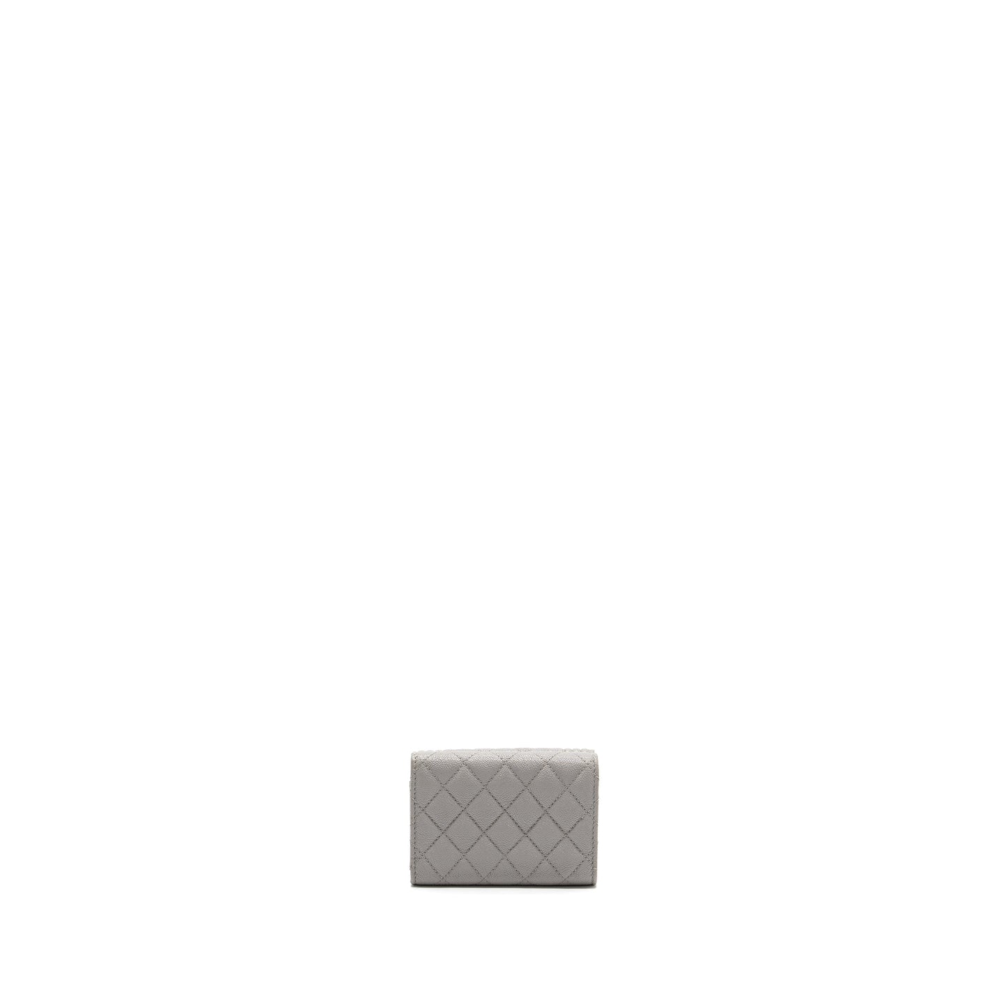 Chanel Compact Wallet Caviar Light Grey LGHW