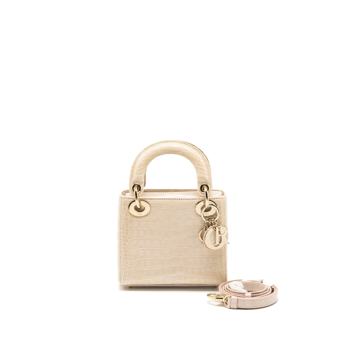 Luxury Dior Mini Lady Luxury Dior Alligator Mississippiensis Light Pink LGHW