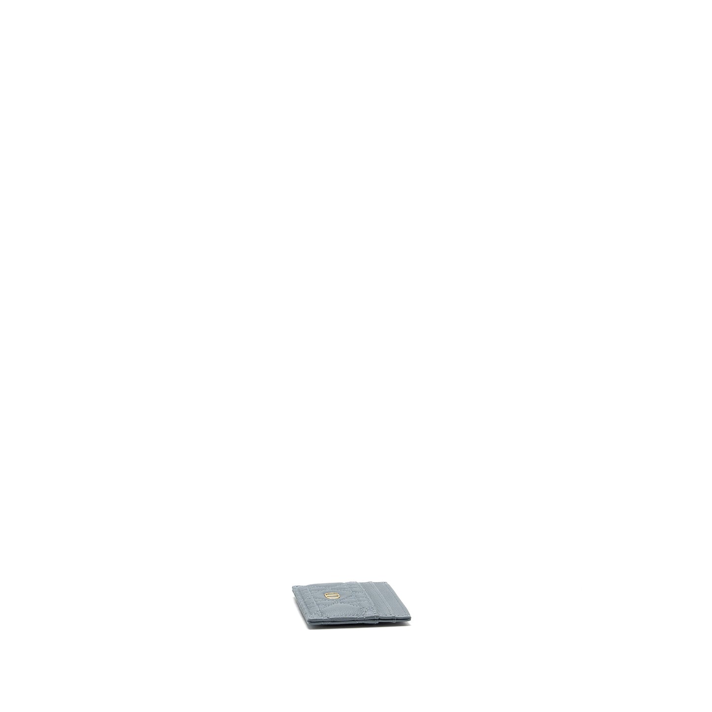 Luxury Dior Caro Five-Slot Card Holder Calfskin Grey LGHW