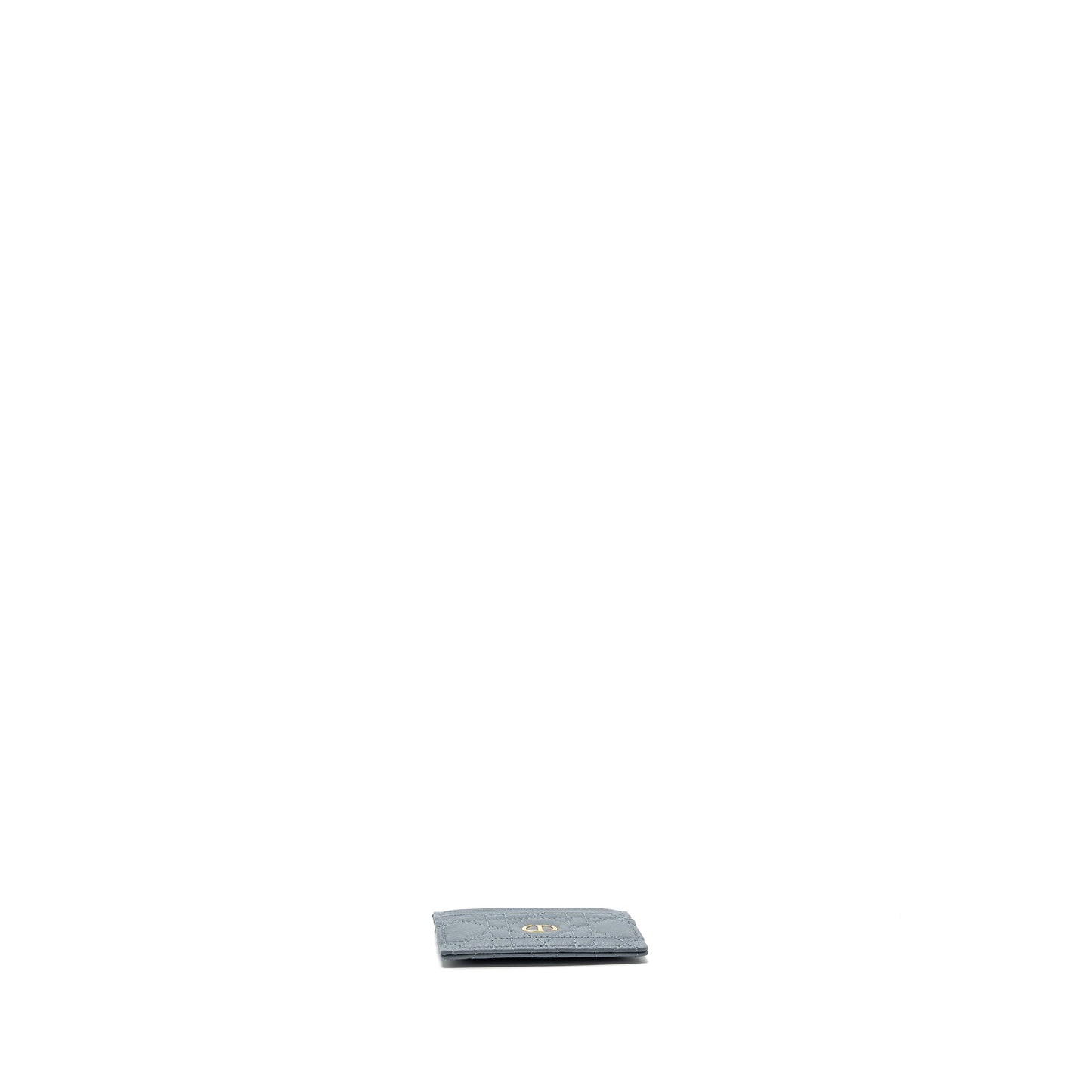 Luxury Dior Caro Five-Slot Card Holder Calfskin Grey LGHW