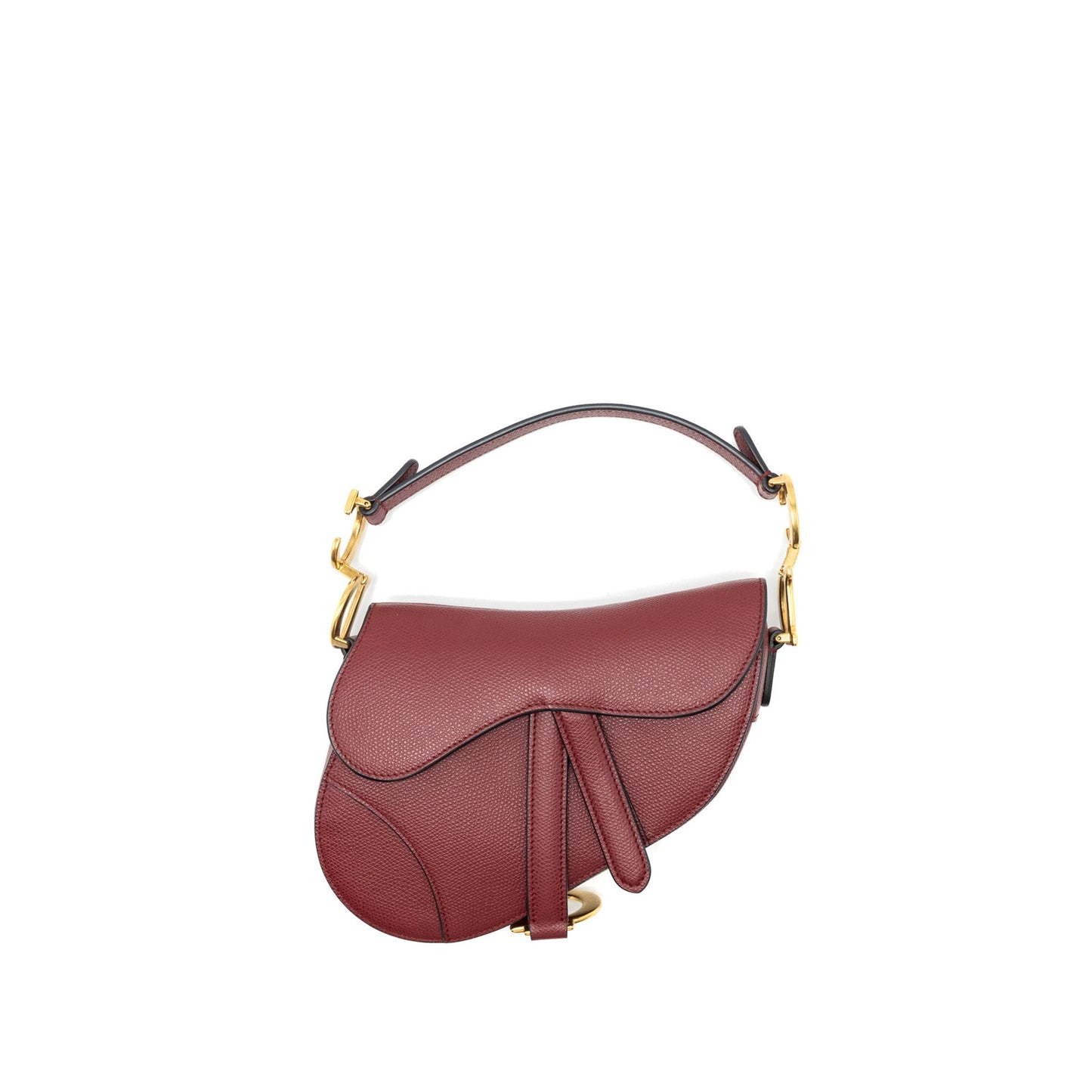 Luxury Dior Mini Saddle Bag Grained Calfskin Red GHW