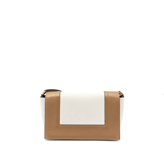 Celine Frame Bag Calfskin Cream/Brown Brushed GHW