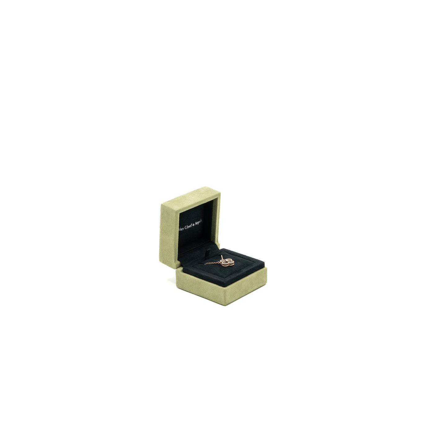 Van Cleef & Arpels 2023 Alhambra Holiday Limited Pendant Silver Obsidian Rose Gold Diamond