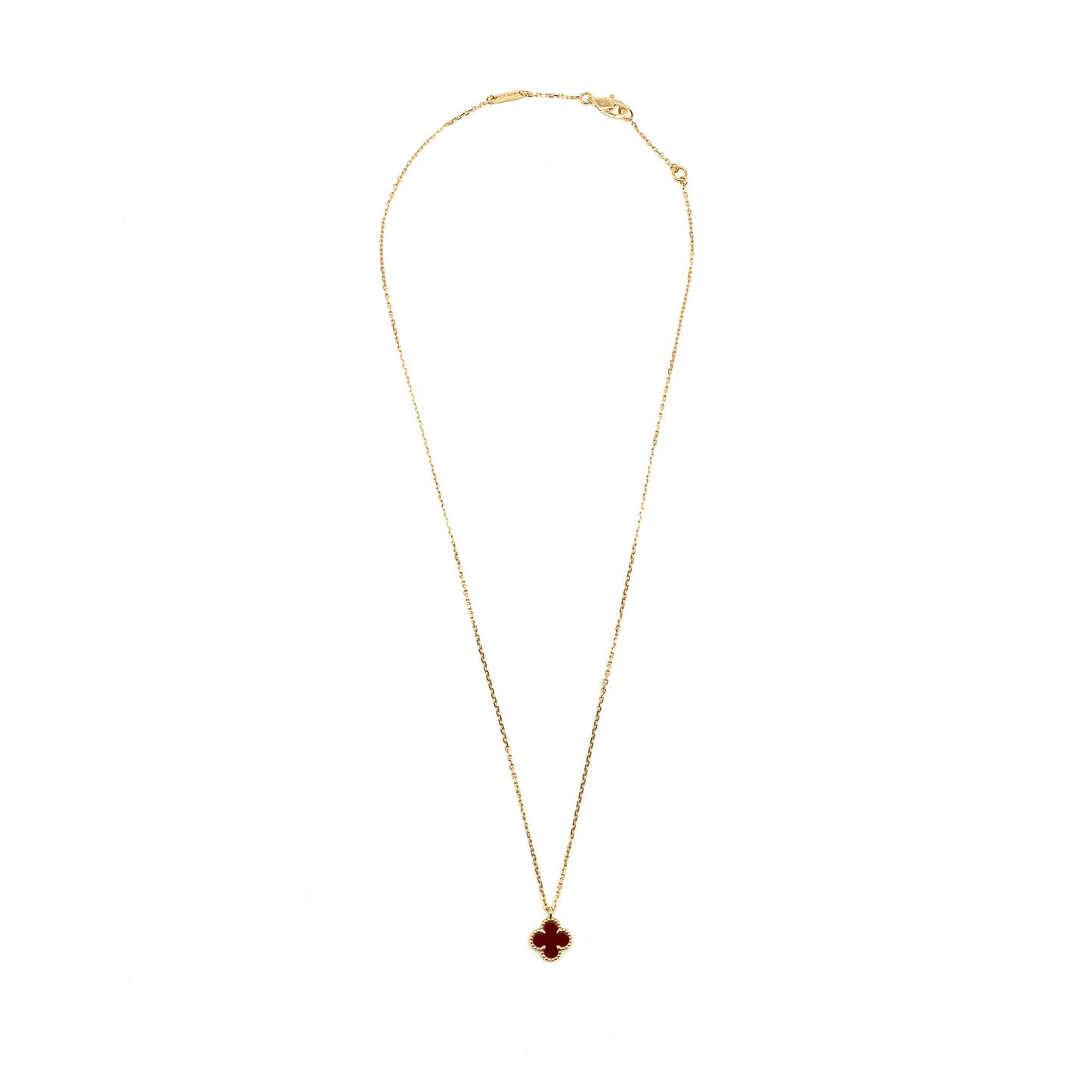 Van Cleef & Arpels Sweet Alhambra Pendant Carnelian Rose Gold