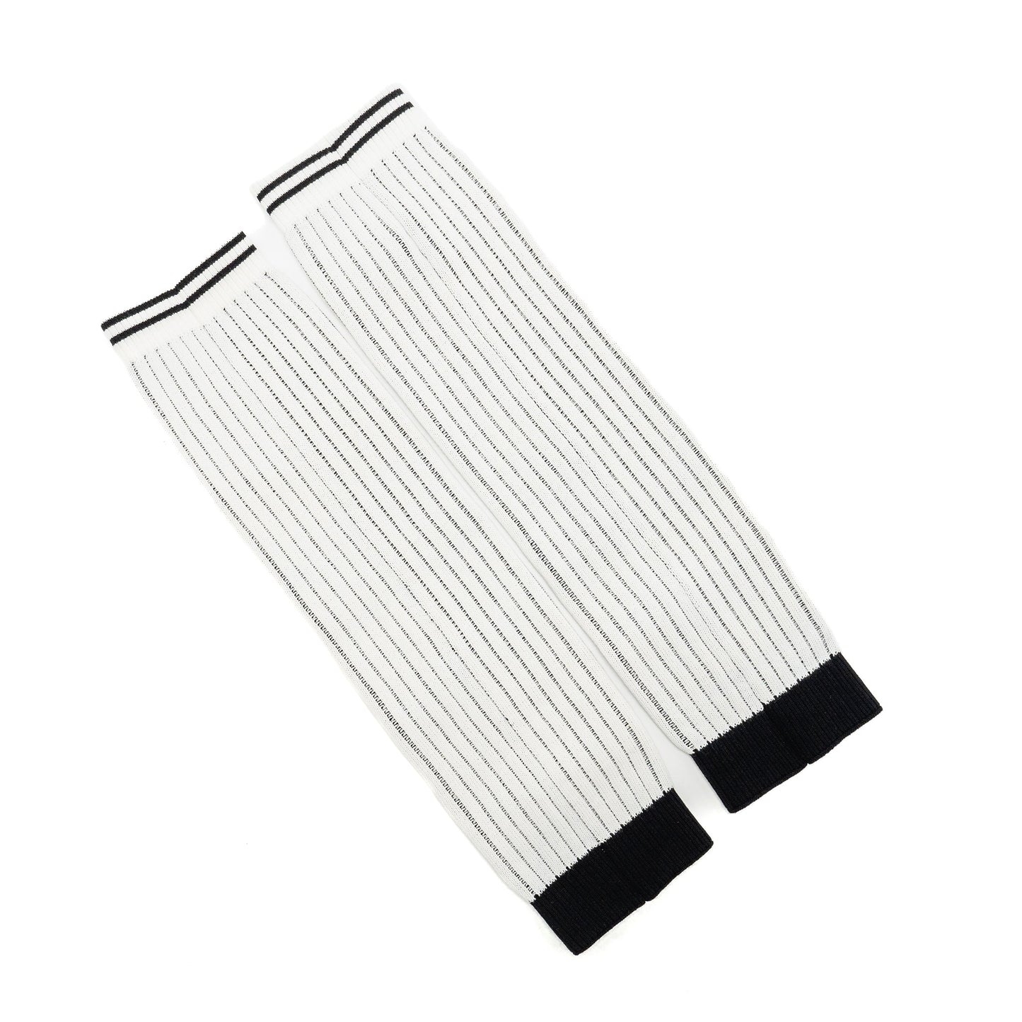 Chanel 24c CC Logo Gaiters Leg Warmers Cotton White
