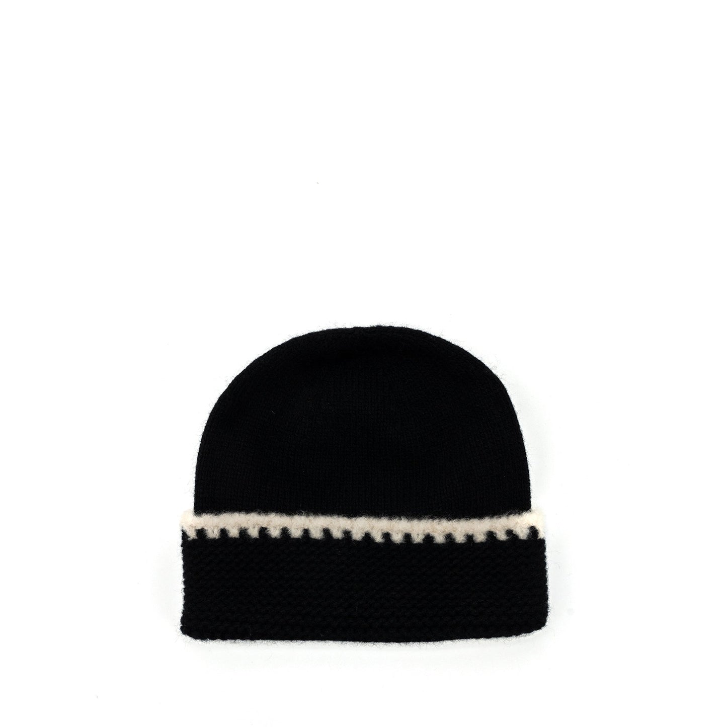 Chanel 23A cashmere beanie / hat black / white