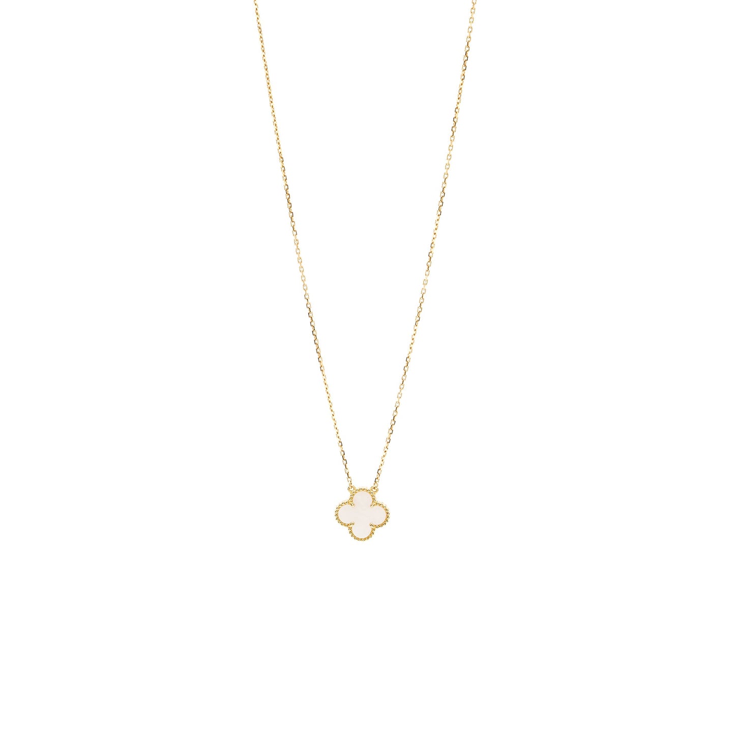 Van cleef and arpels vintage Alhambra necklace mother of pearl 18k yellow gold