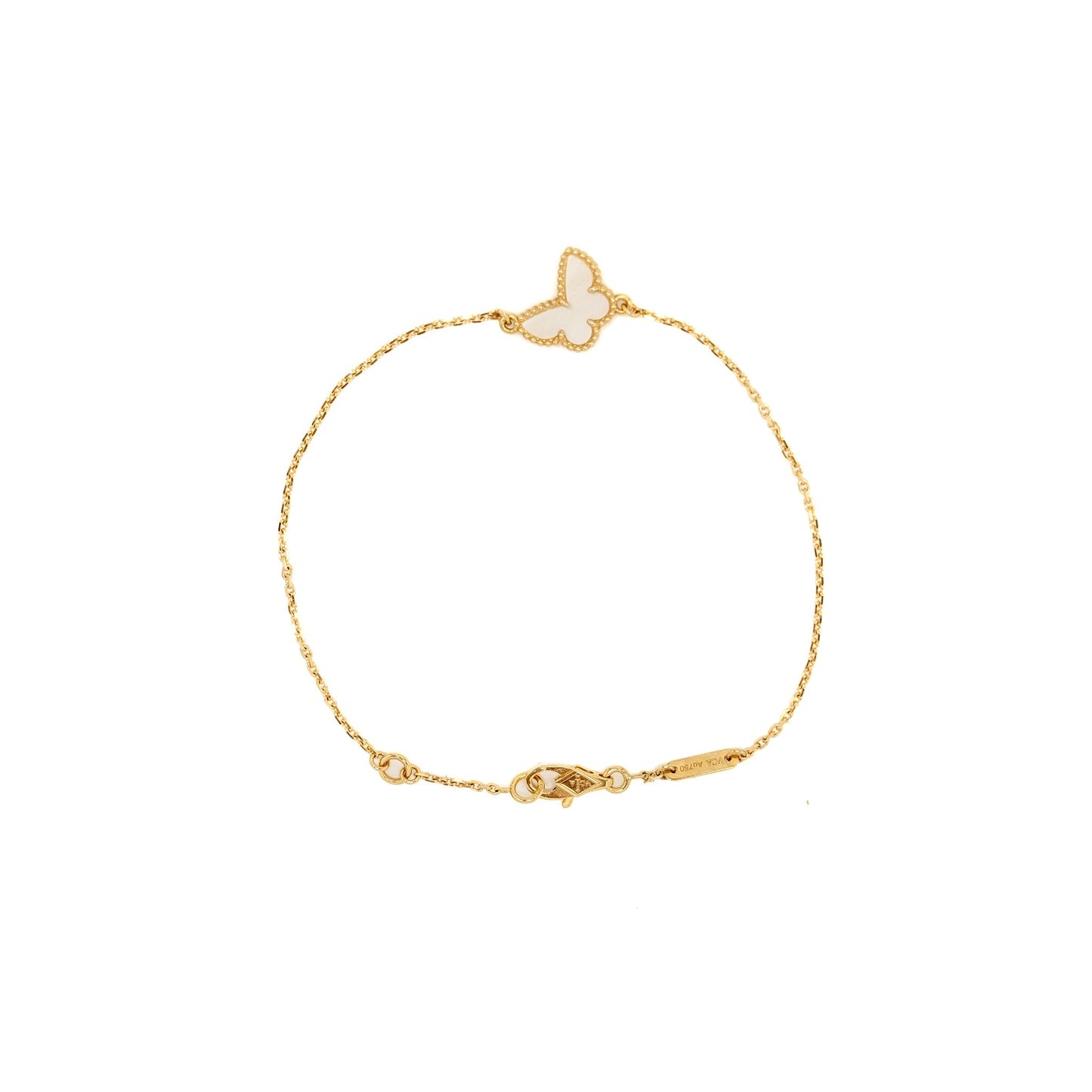 Van Cleef & Arpels Sweet Alhambra Butterfly Bracelet Mother-Of-Pearl Yellow Gold