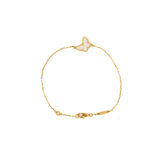 Van Cleef & Arpels Sweet Alhambra Butterfly Bracelet Mother-Of-Pearl Yellow Gold
