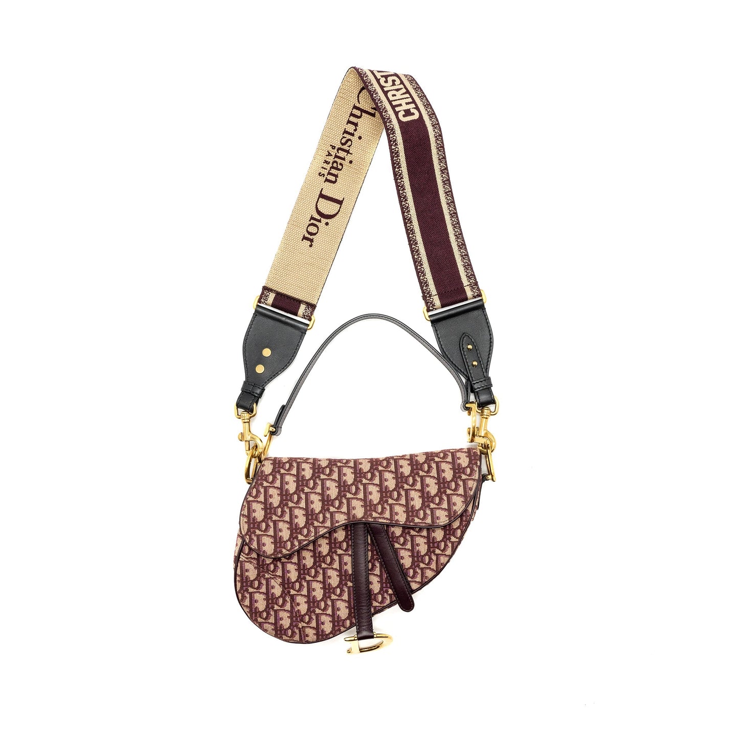 Luxury Dior Medium Saddle Bag Red Oblique Embroidery GHW With An Extra Luxury Dior Strap