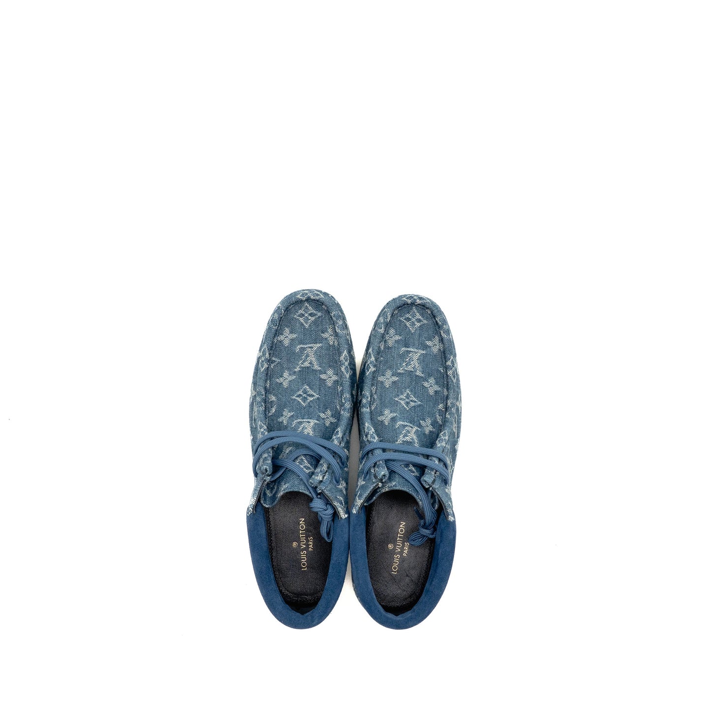 Louis Vuitton Size 7.5 Mods Ankle Boots Denim Blue/White