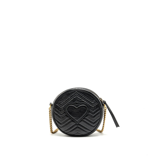 Gucci GG Marmont Round Crossbody Bag Calfskin Black GHW