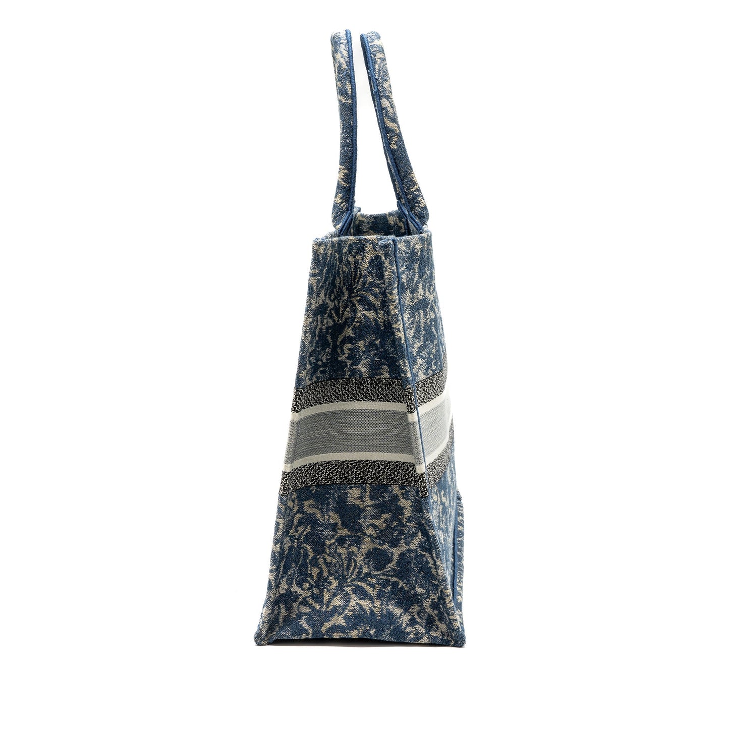Luxury Dior large book tote limited print canvas blue/ grey/ multicolour