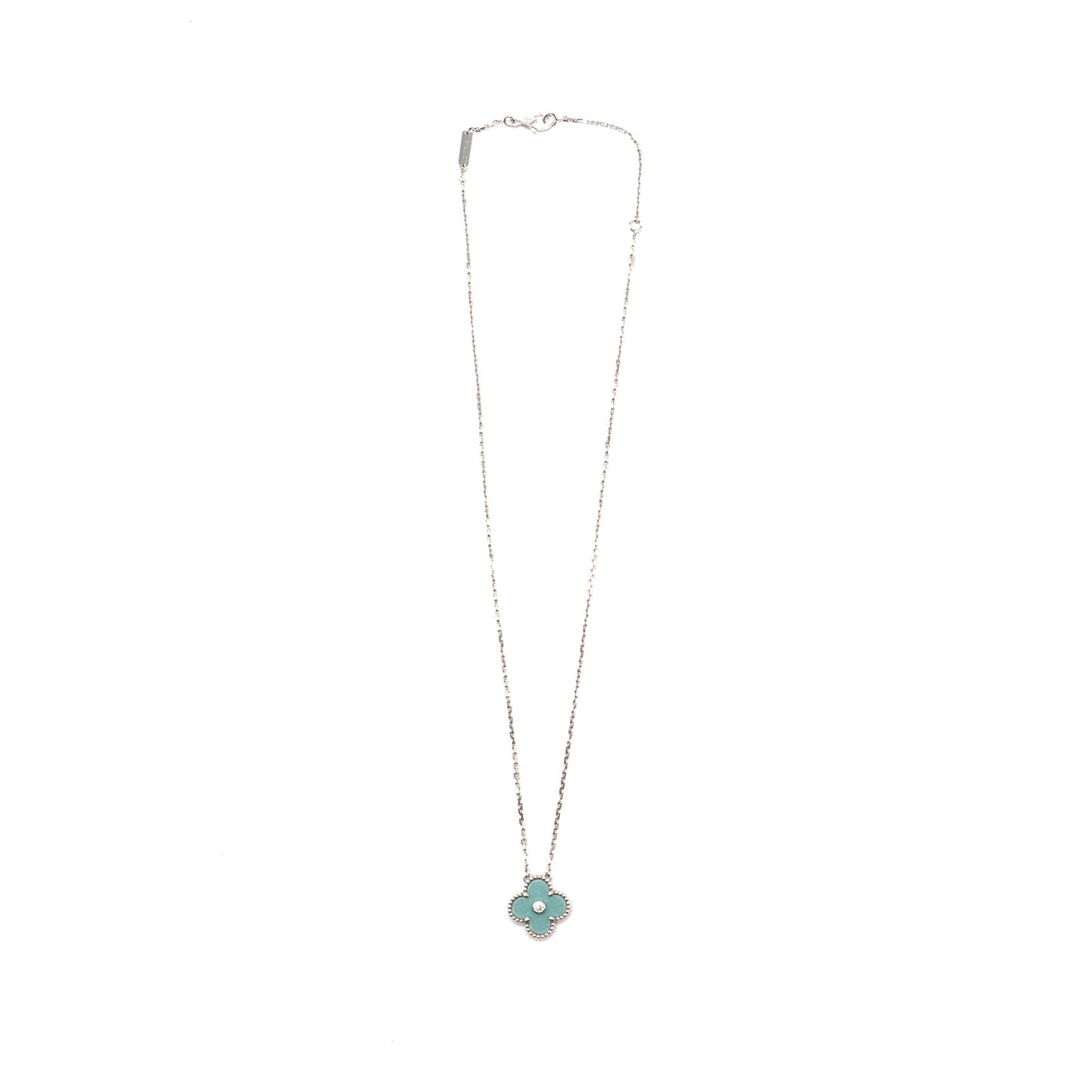 Van Cleef&Arpels 2022 Holiday Christmas Limited Vintage Alhambra Pendant White Gold