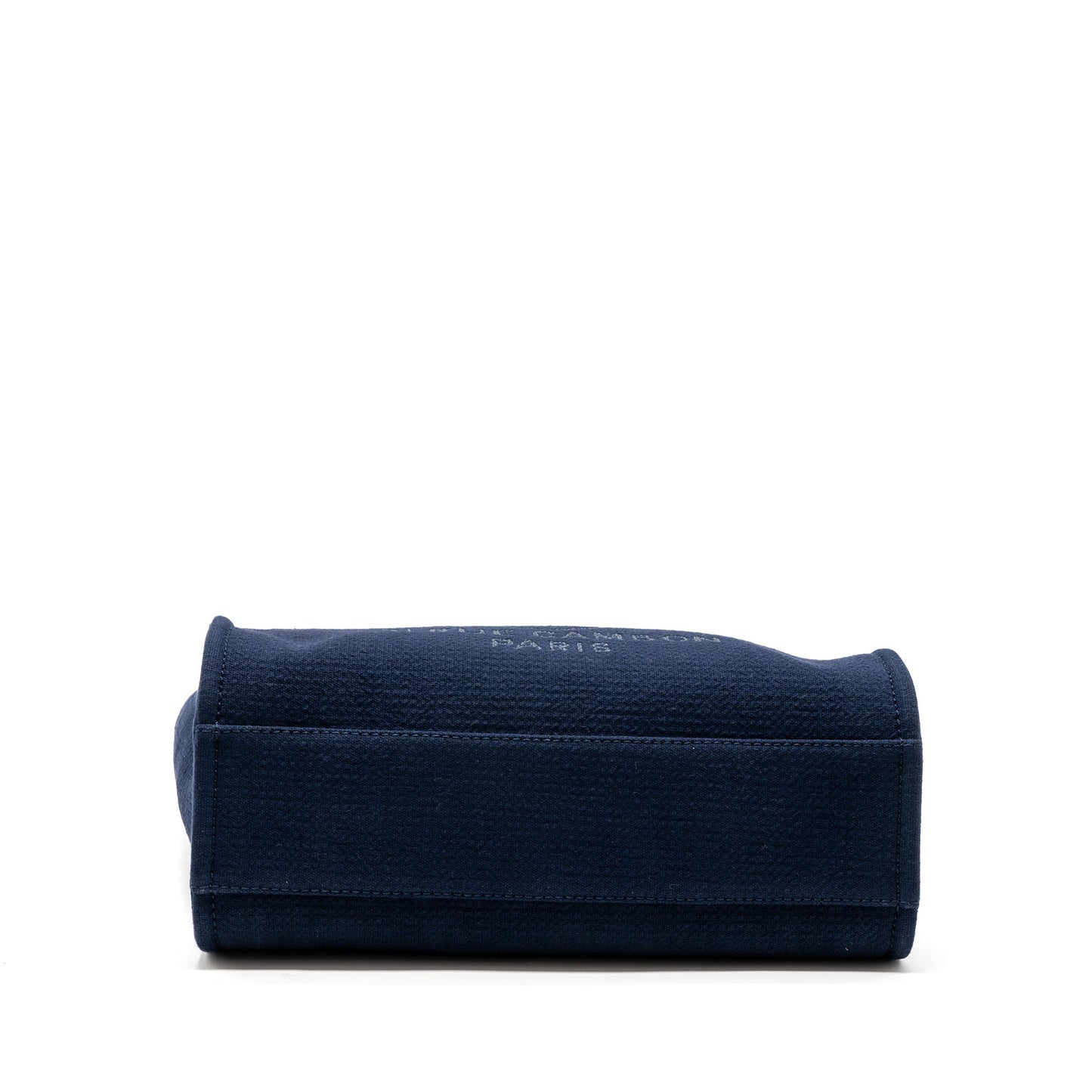 Chanel Deauville Tote Bag Canvas Navy SHW(Microchip)
