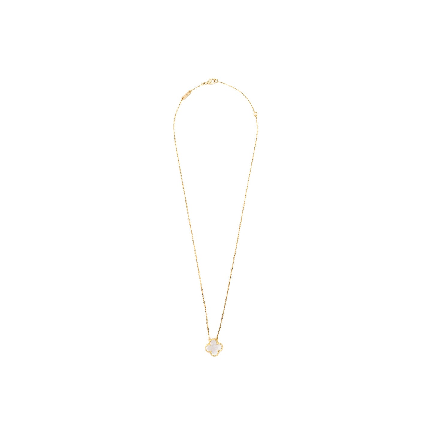 Van cleef and arpels vintage Alhambra necklace mother of pearl 18k yellow gold