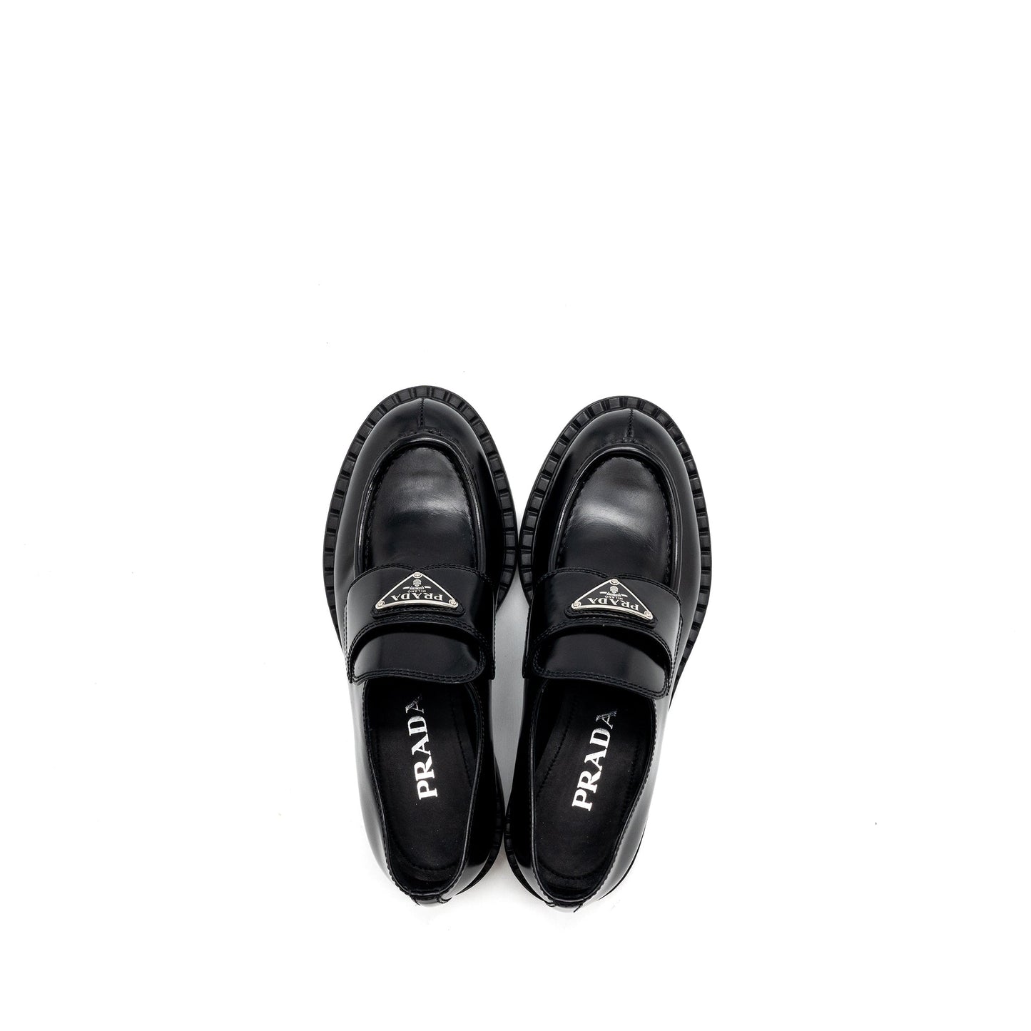 Prada Size 36 Loafer Calfskin Black SHW