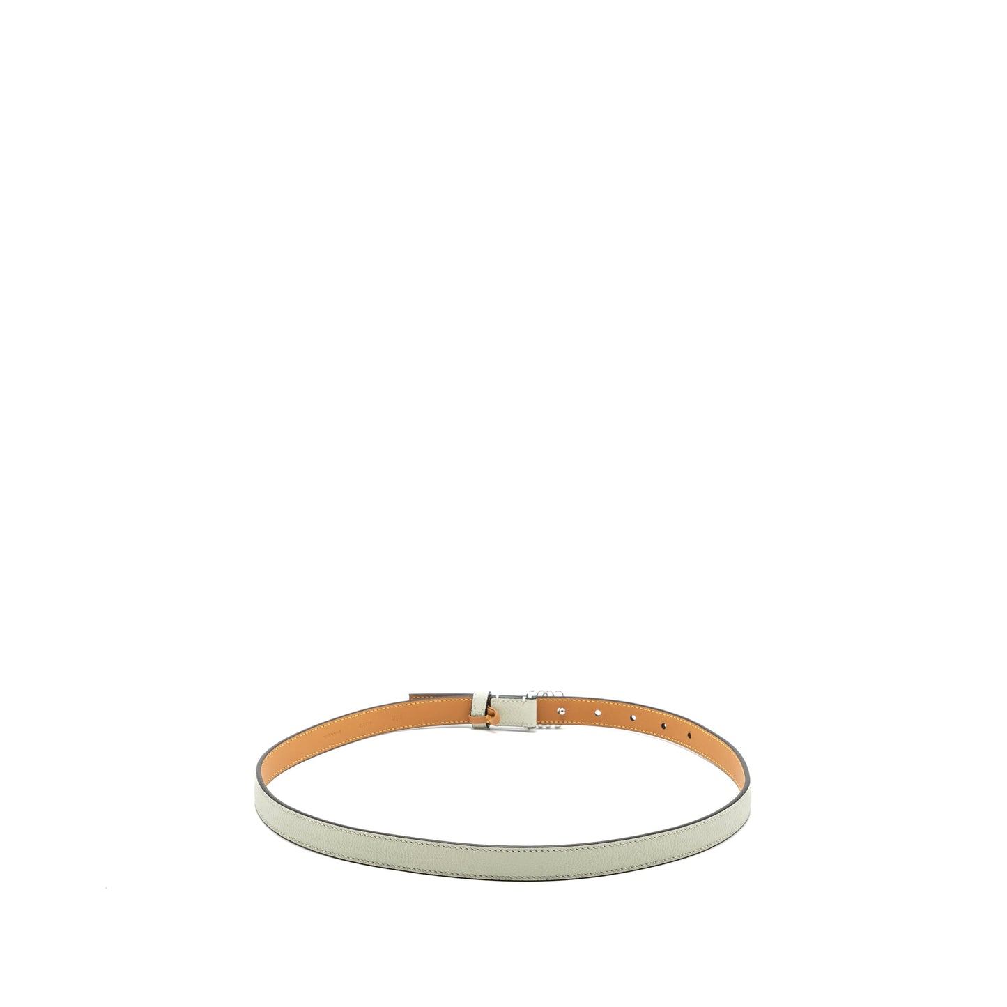 Loewe size 85 Anagram belt grain calfskin light grey / caramel SHW
