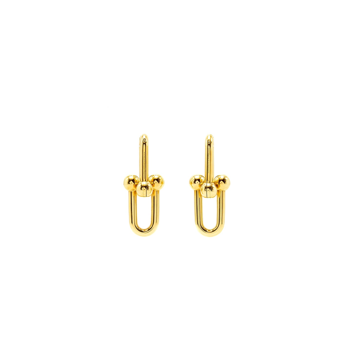 Tiffany Hardware Extra Large Link Earrings Yellow Gold