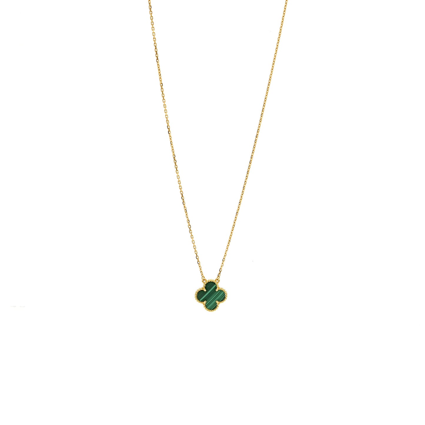 Van Cleef & Arpels Vintage Alhambra Pendant Malachite, Yellow Gold