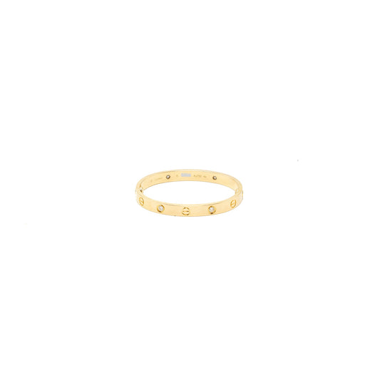 Cartier size 15 love bracelet yellow gold, 4 diamonds
