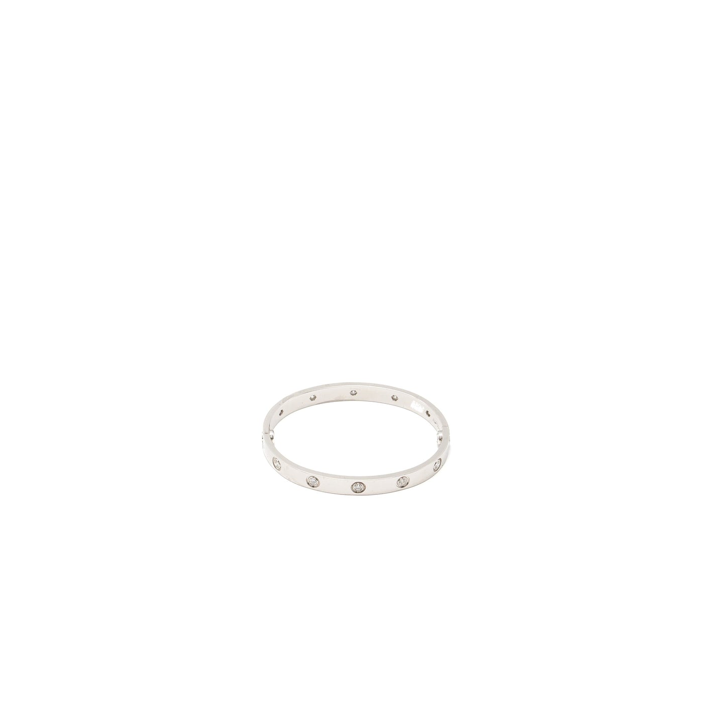 Cartier size 16 love bracelet white gold, 10 diamonds