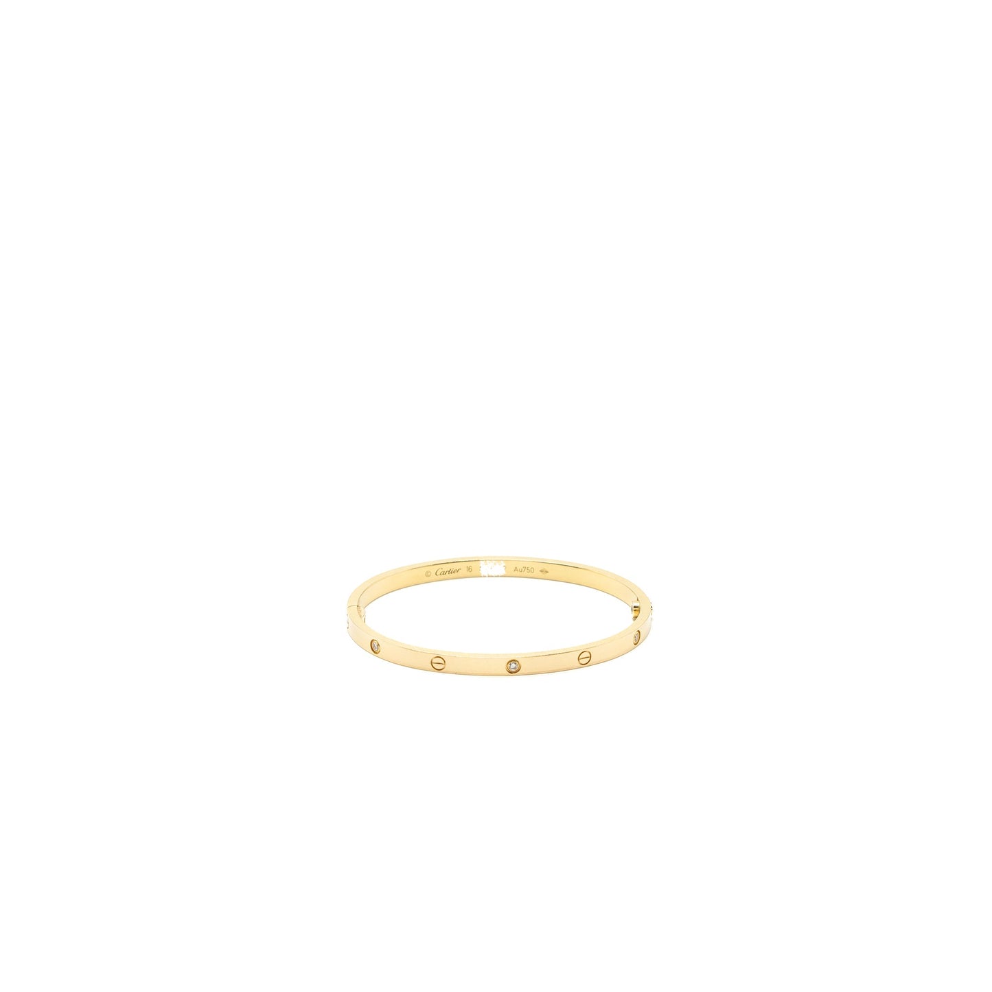 Cartier Size 16 Love Bracelet Small Model Yellow Gold 6 Diamonds