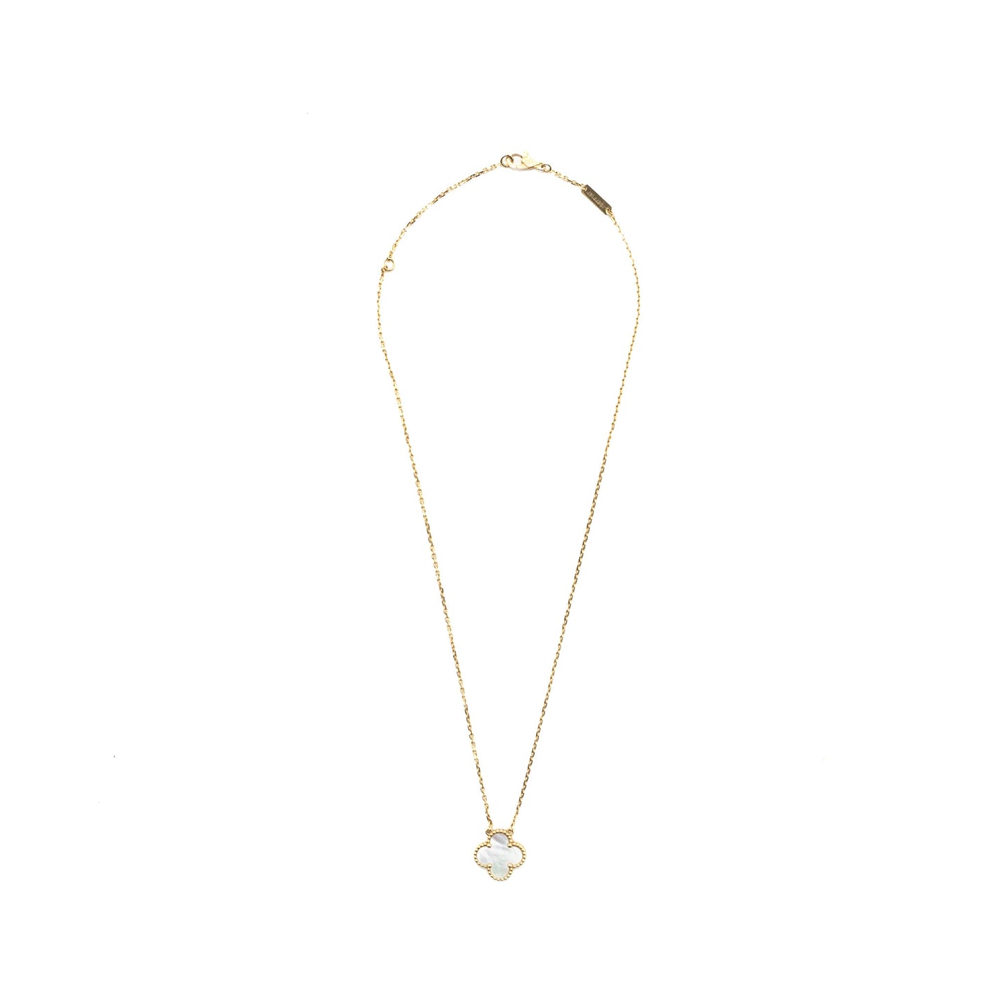 Van Cleef & Arpels Vintage Alhambra Pendant Yellow Gold White Mother of Pearl