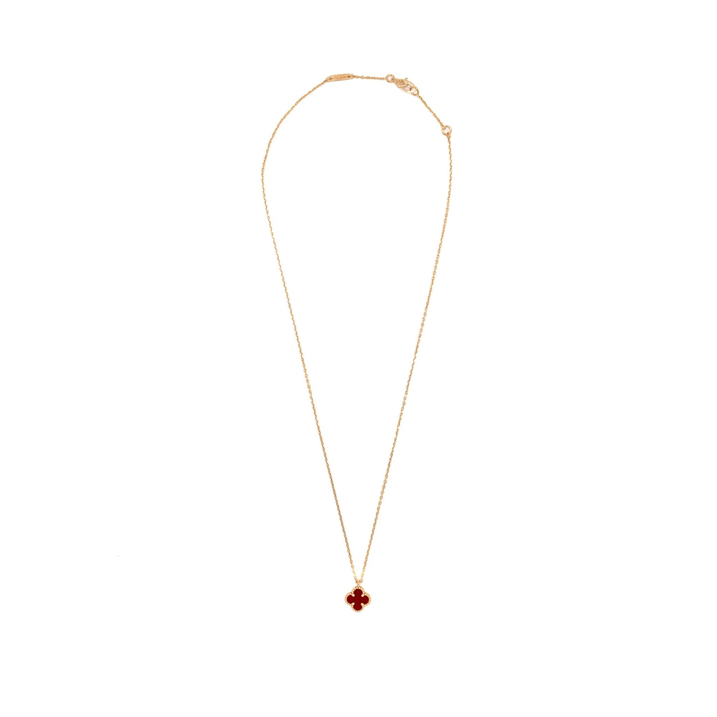 Van Cleef & Arpels Sweet Alhambra Pendant Rose Gold, Carnelian