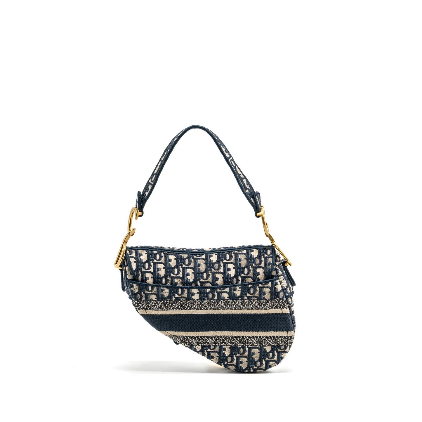 Luxury Dior medium saddle Blue Oblique Embroidery GHW