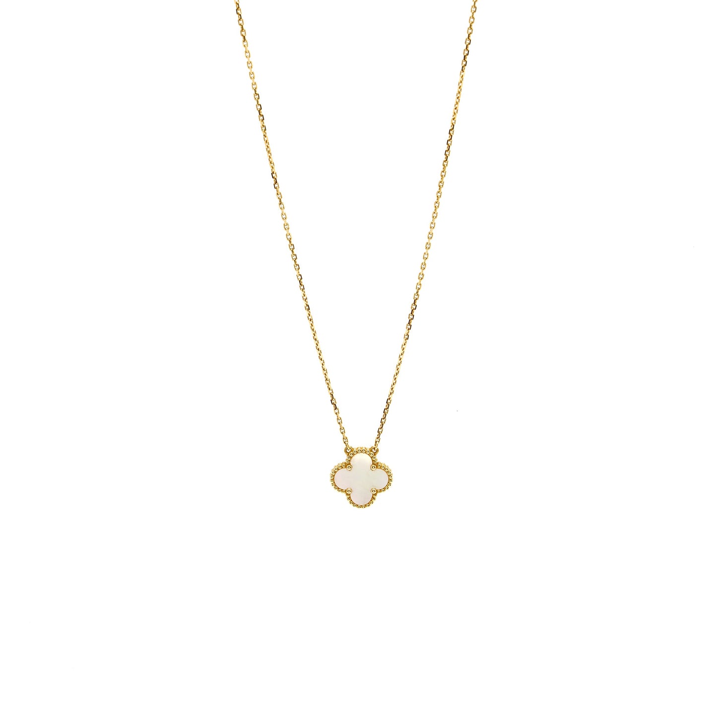 Van Cleef & Arpels Vintage Alhambra Pendant YELLOW Gold, White Mother-of-Pearl