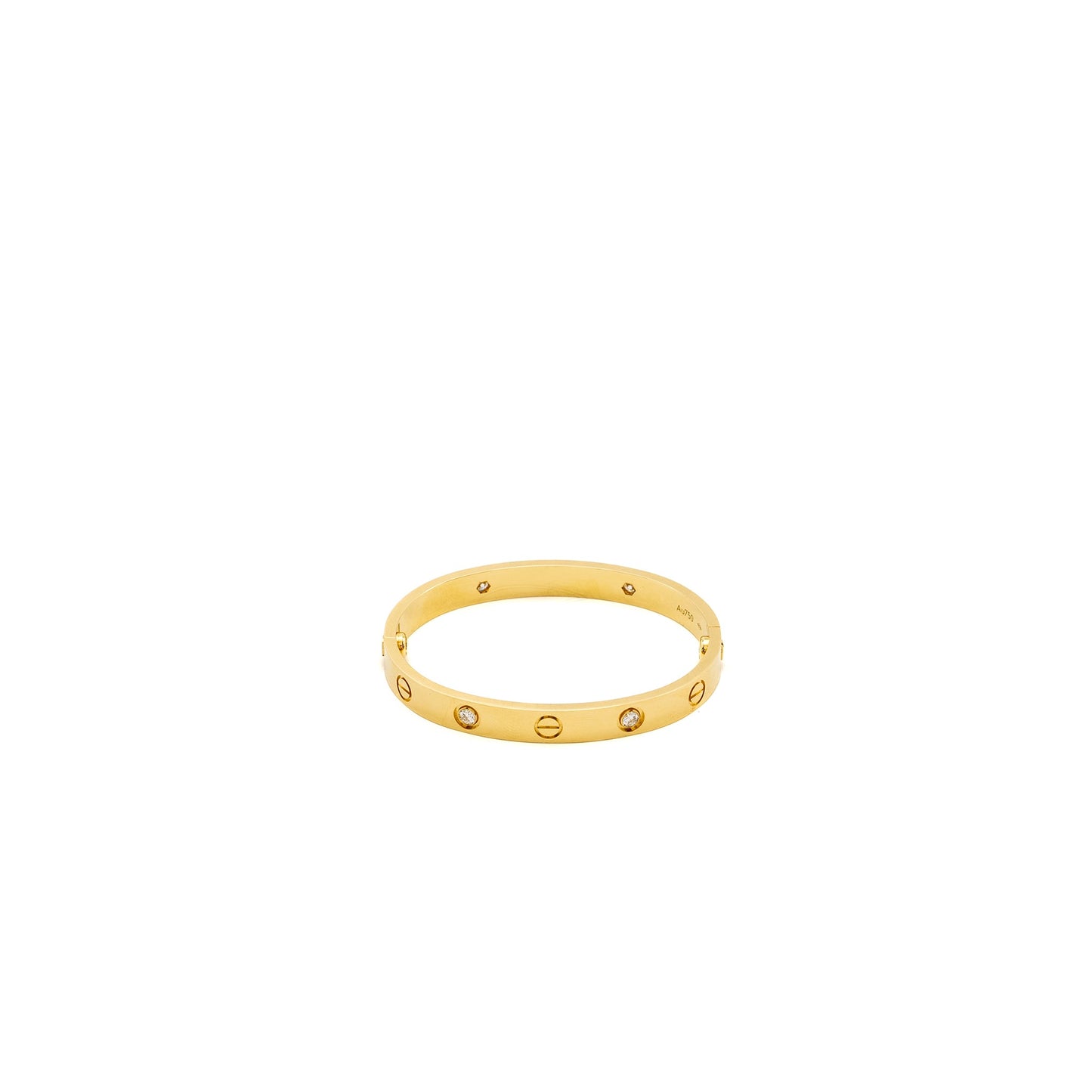 Cartier Size 15 Love Bracelet Yellow Gold 4 Diamonds