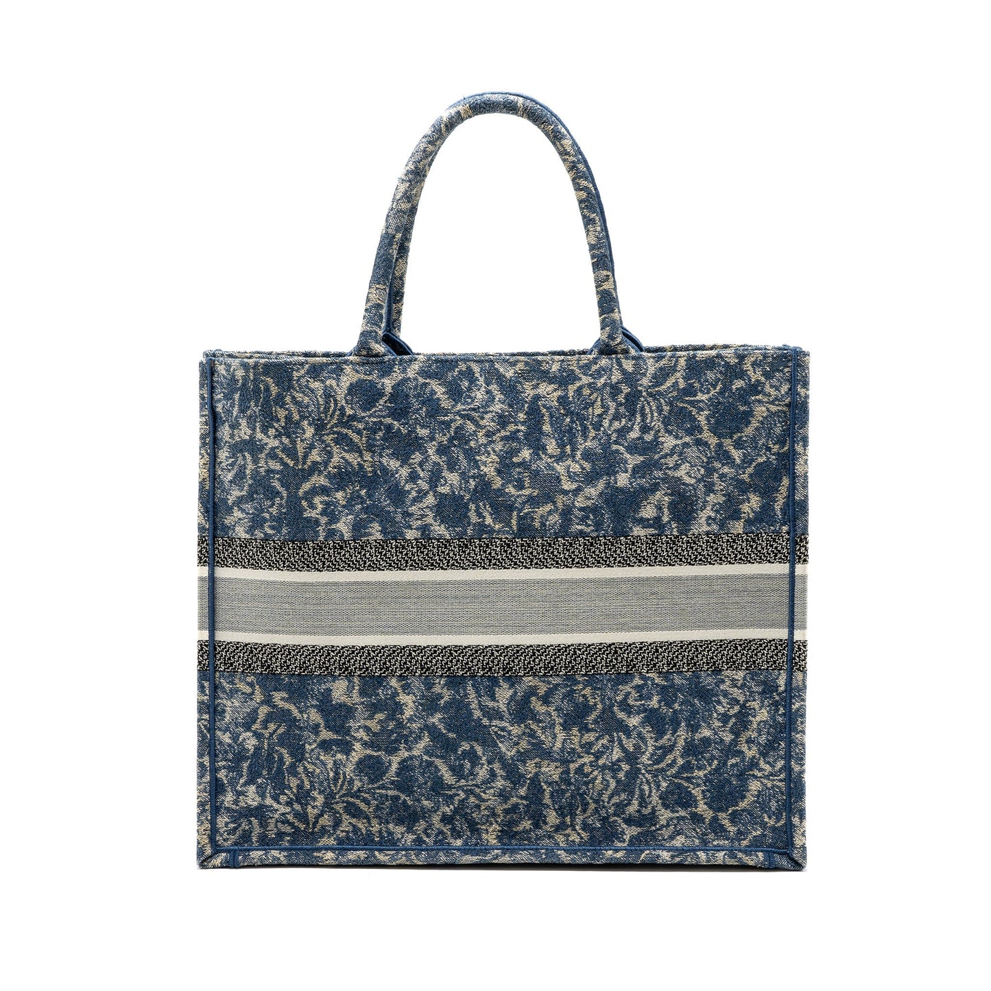 Luxury Dior large book tote limited print canvas blue/ grey/ multicolour