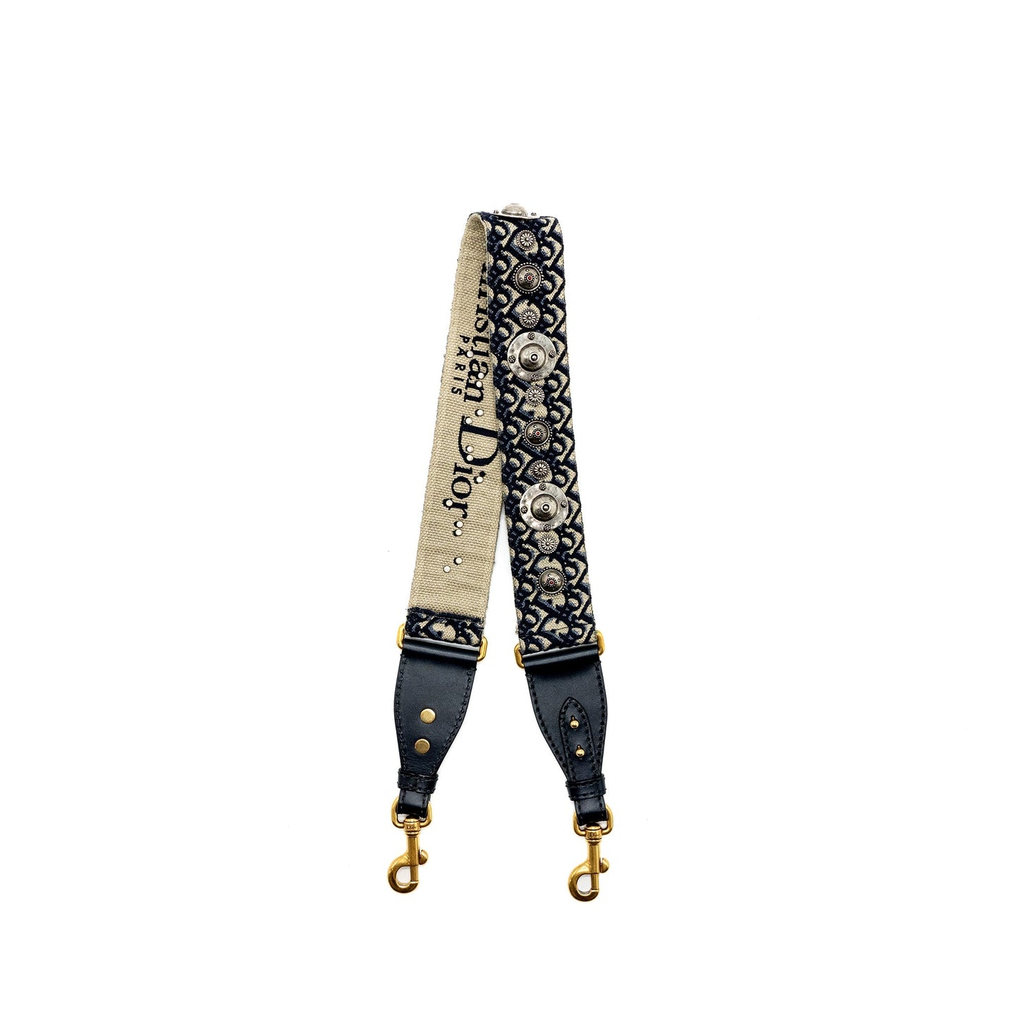 Luxury Dior Wide Shoulder Strap Blue Luxury Dior Oblique Jacquard GHW