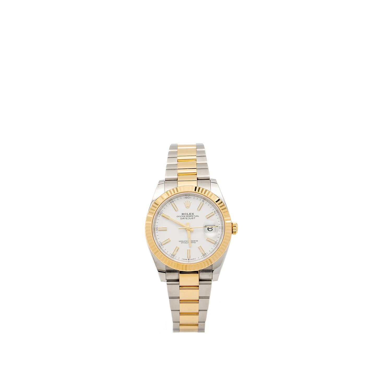 Rolex Datejust 41mm Oystersteel/Yellow Gold White Dial Oyster Bracelet M:126333-0015