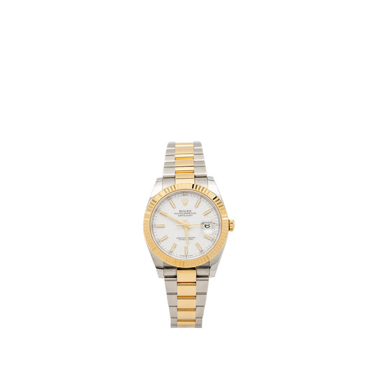 Rolex Datejust 41mm Oystersteel/Yellow Gold White Dial Oyster Bracelet M:126333-0015