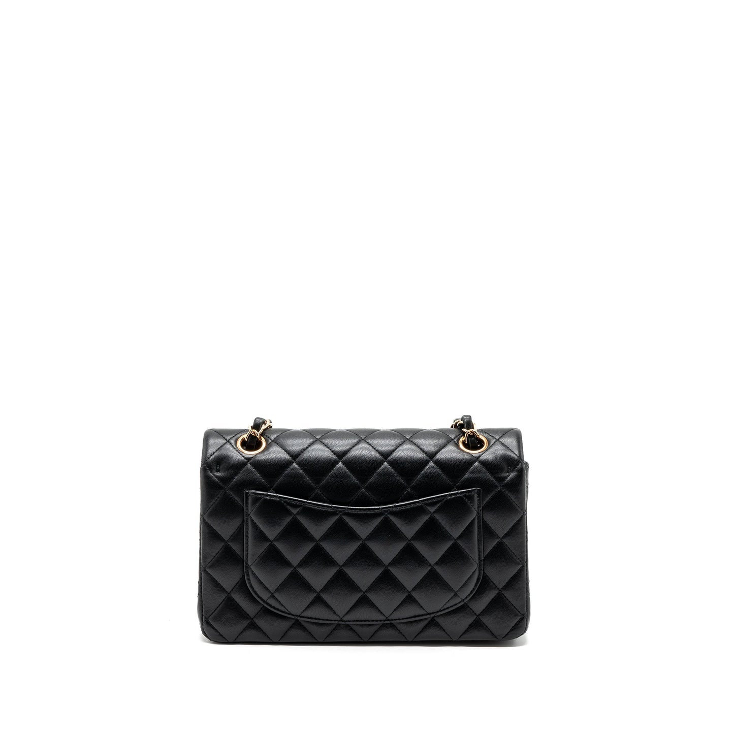 Chanel Small Classic Double Flap Bag Lambskin Black RGHW(microchip)