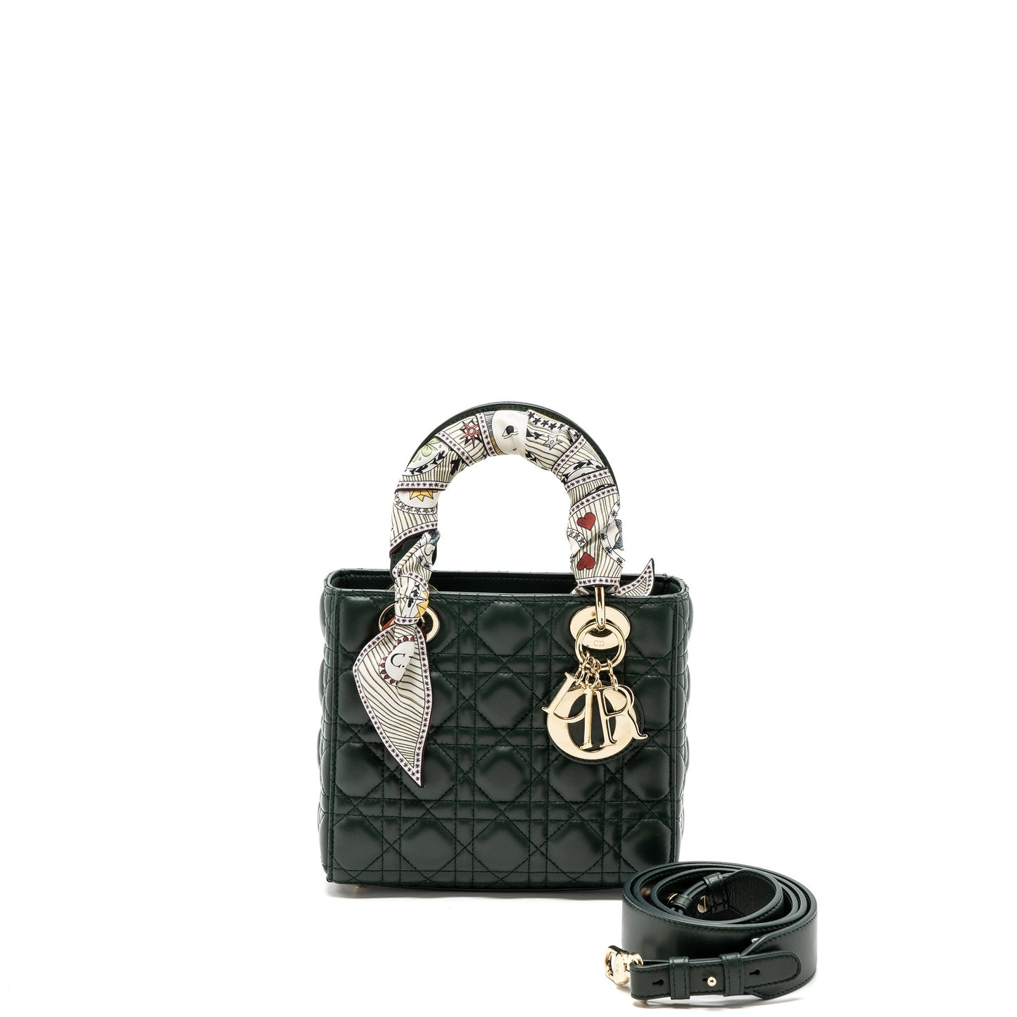 Luxury Dior small lady Luxury Dior My abc Luxury Dior bag lambskin dark green LGHW